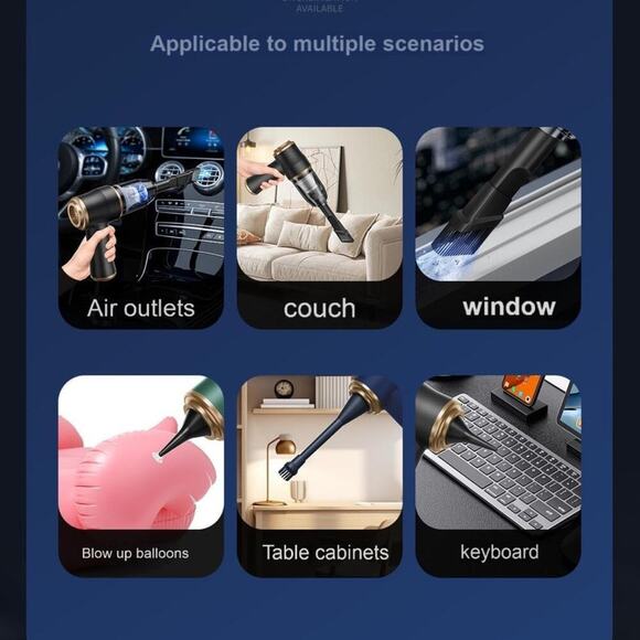 Wireless Car Vacuum Cleaner 98000Pa 120W Cordless Handheld Portable High power - Picture 6 of 8